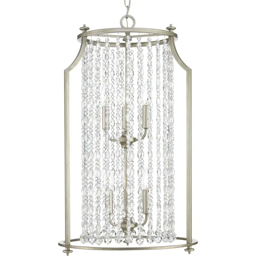 Elegant Six-Light Statement Piece with Luxe Silver Finish - Image 1