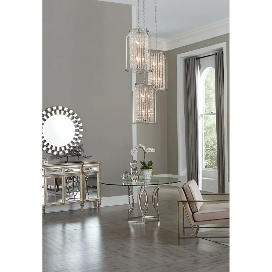 Elegant Six-Light Statement Piece with Luxe Silver Finish - Image 2