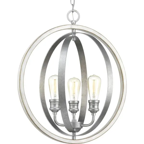 The Conestee three-light pendant brings authentic farmhouse style with its galvanized metal finish. Perfect for creating a focal point over dining tables or kitchen islands, this fixture combines rustic charm with practical illumination.