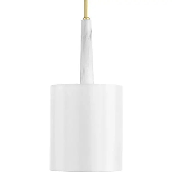 Palacio One-Light Vintage Gold Pendant with White Silk Shade