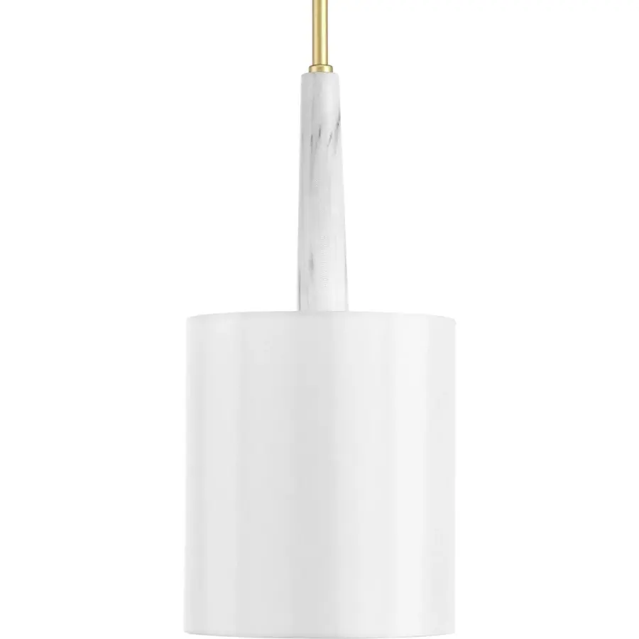 Palacio One-Light Vintage Gold Pendant with White Silk Shade