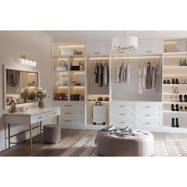 Palacio Four-Light Vintage Gold Pendant with White Silk Shades - Image 2