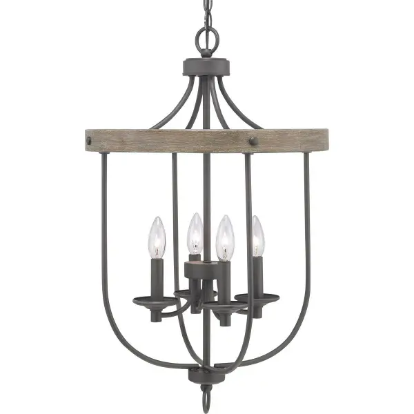 Coastal-Inspired Four-Light Foyer Pendant with Galvanized Finish - Image 2