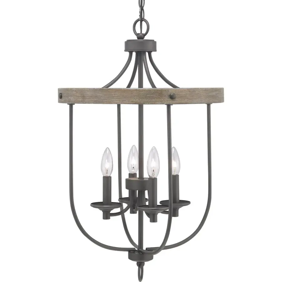 Coastal-Inspired Four-Light Foyer Pendant with Galvanized Finish - Image 2