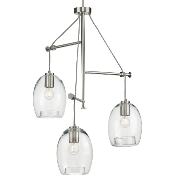Caisson Three-Light Clear Glass Pendant - Image 1