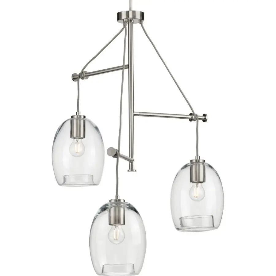 Caisson Three-Light Clear Glass Pendant - Image 1