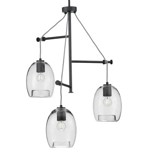 Caisson Three-Light Clear Glass Pendant - Image 2