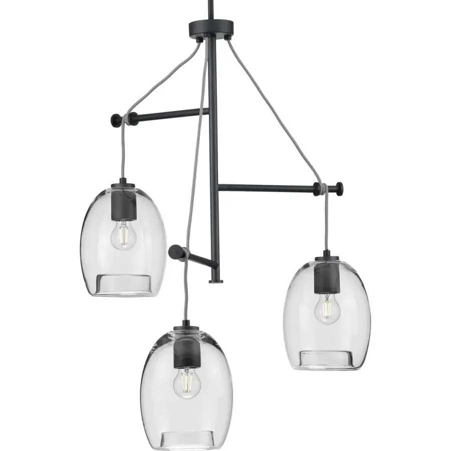 Caisson Three-Light Clear Glass Pendant - Image 2