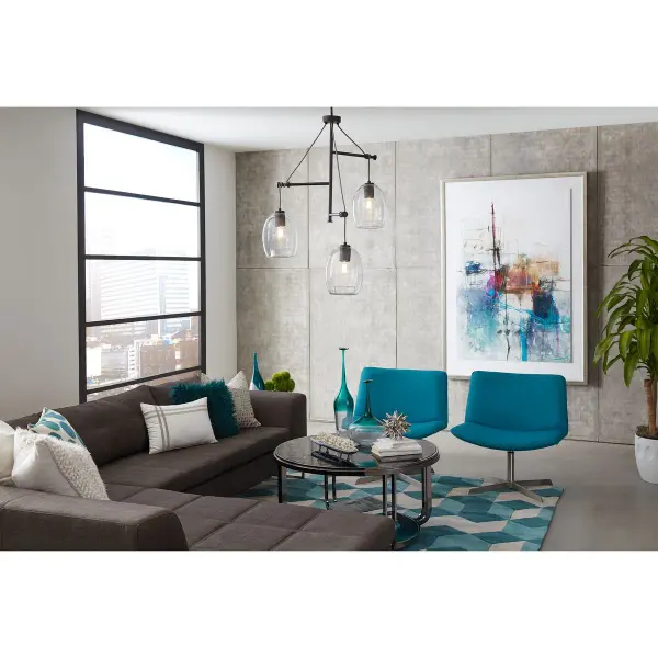 Caisson Three-Light Clear Glass Pendant - Image 3