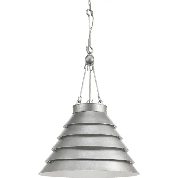 The Point Dume Large Pendant from the Surfrider Collection brings coastal sophistication with its galvanized finish and substantial presence. Perfect for creating a focal point over dining tables or kitchen islands.