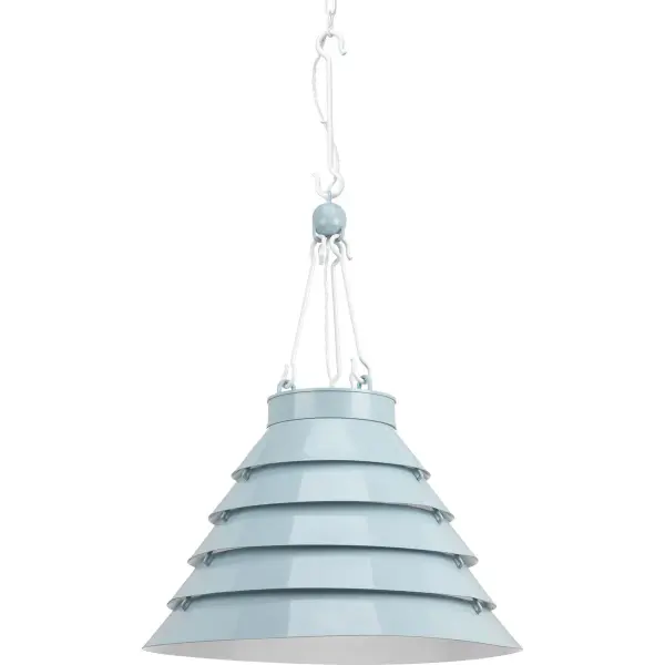 The Point Dume Large Pendant from the Surfrider Collection brings coastal sophistication with its galvanized finish and substantial presence. Perfect for creating a focal point over dining tables or kitchen islands. - alternate view