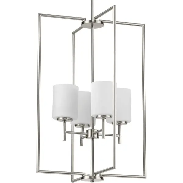 Replay Collection Four-Light Etched White Glass Pendant - Image 1