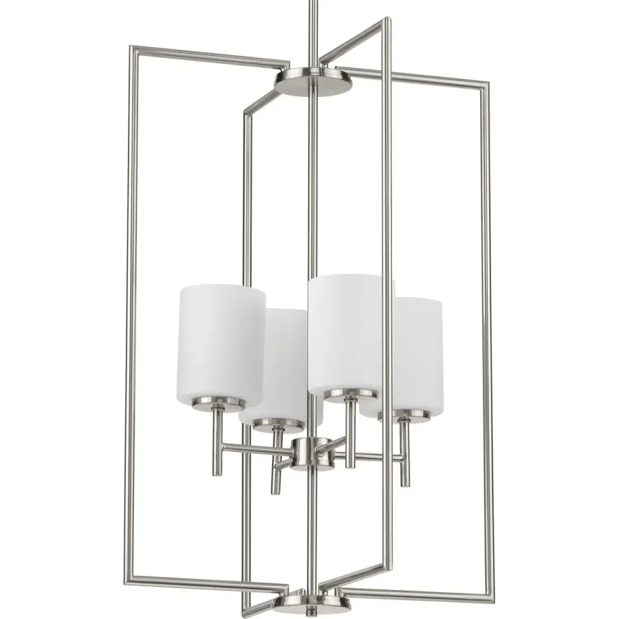 Replay Collection Four-Light Etched White Glass Pendant - Image 1