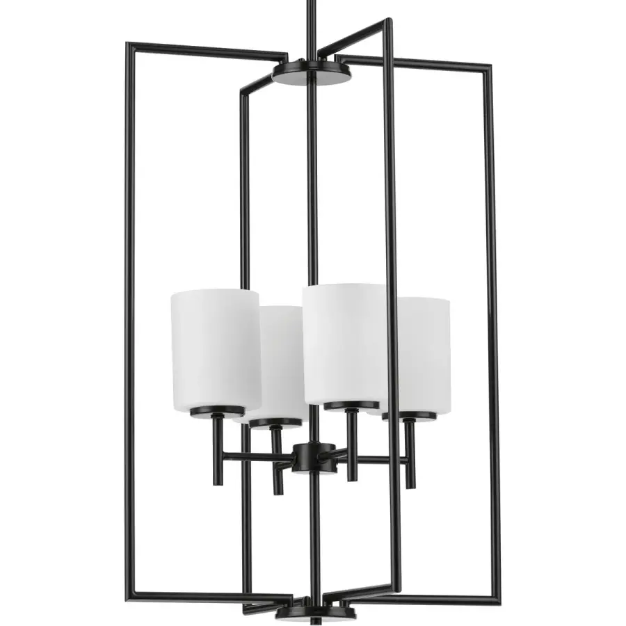 Replay Collection Four-Light Etched White Glass Pendant - Image 2