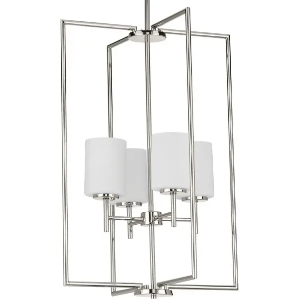 Replay Collection Four-Light Etched White Glass Pendant - Image 3