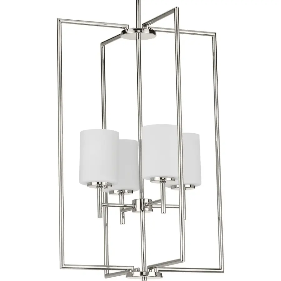 Replay Collection Four-Light Etched White Glass Pendant - Image 3