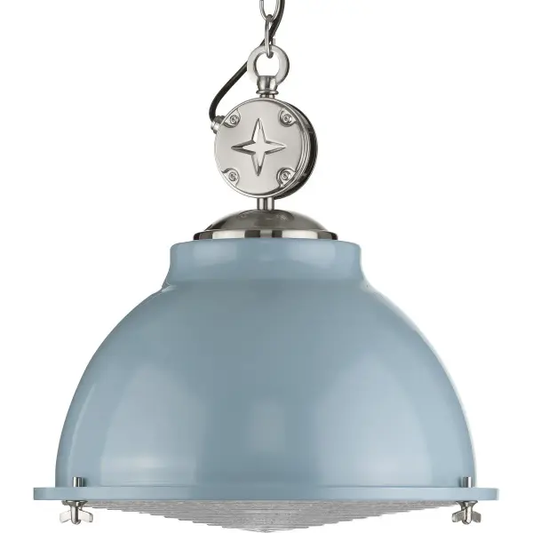 Medal Collection One-Light Clear Patterned Glass Pendant - Image 2