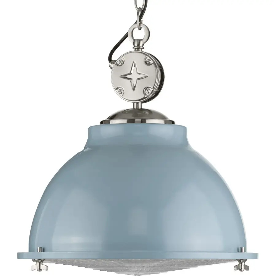 Medal Collection One-Light Clear Patterned Glass Pendant - Image 2