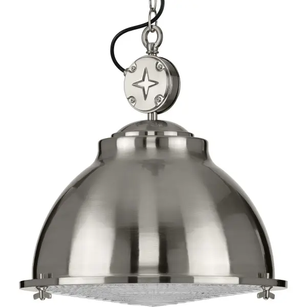 Medal Collection One-Light Clear Patterned Glass Pendant - Image 3