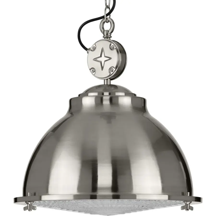 Medal Collection One-Light Clear Patterned Glass Pendant - Image 3