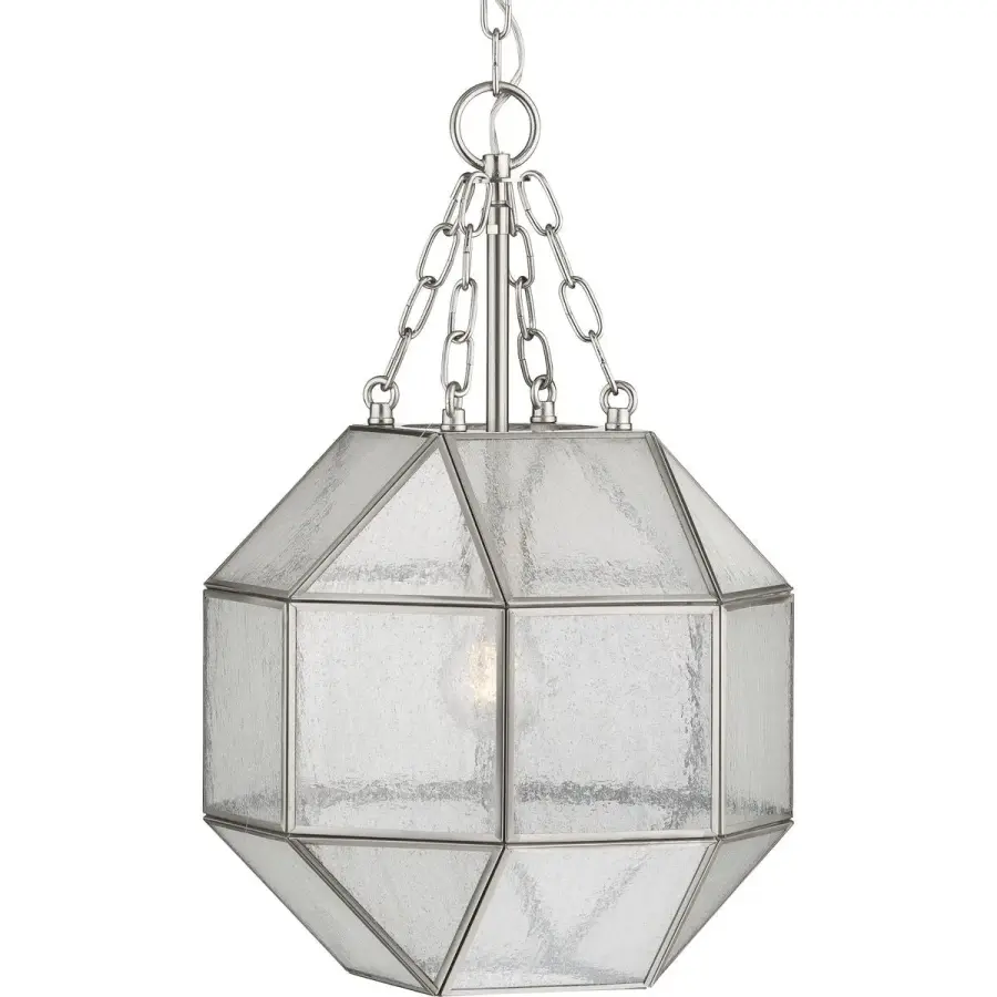 Mauldin One-Light Clear Seeded Glass Pendant - Image 1