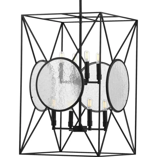 The Cumberland Collection brings rustic farmhouse charm to grand entryways with eight lights providing ample illumination. Its black finish and substantial scale make it ideal for two-story foyers and large dining spaces.