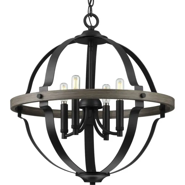 The Lockhart four-light pendant brings authentic farmhouse character to any space with its bold black finish and multi-light design. Perfect for creating a focal point over dining tables or kitchen islands.