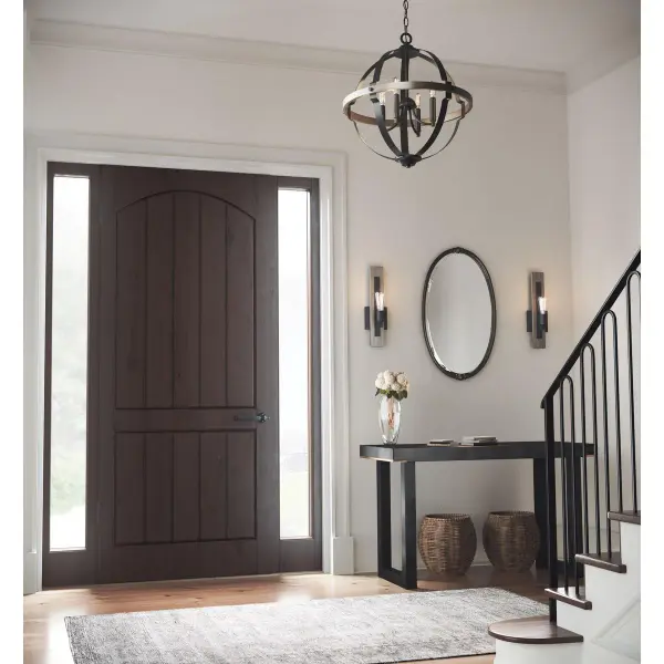 The Lockhart four-light pendant brings authentic farmhouse character to any space with its bold black finish and multi-light design. Perfect for creating a focal point over dining tables or kitchen islands. - alternate view