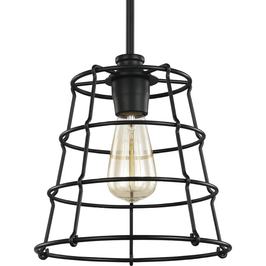 Versatile Farmhouse Pendant with Modern Black Finish - Image 1