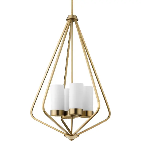 Sophisticated Four-Light Pendant with Timeless Chrome & Etched Glass - Image 2