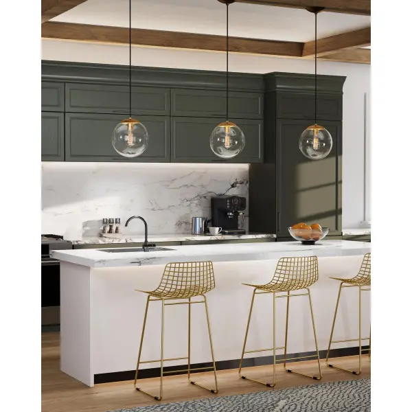 Atwell 10-Inch Clear Glass Globe Pendant Light - Image 4