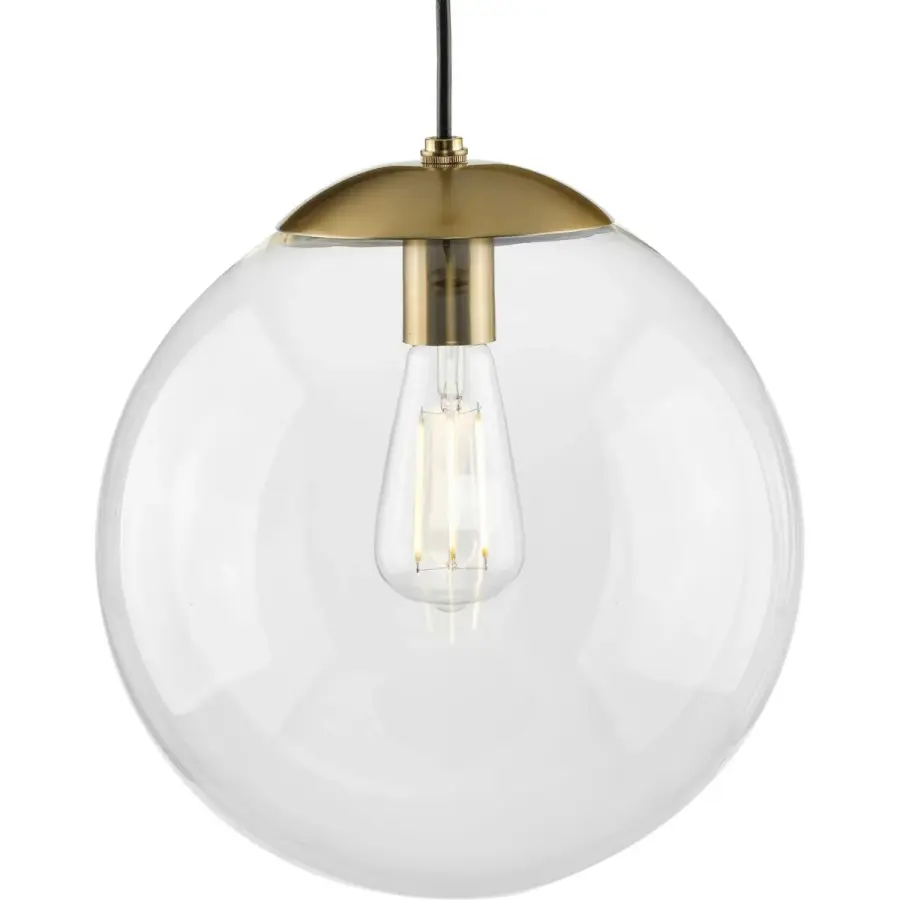 Atwell 12-Inch Clear Glass Globe Pendant Light - Image 1