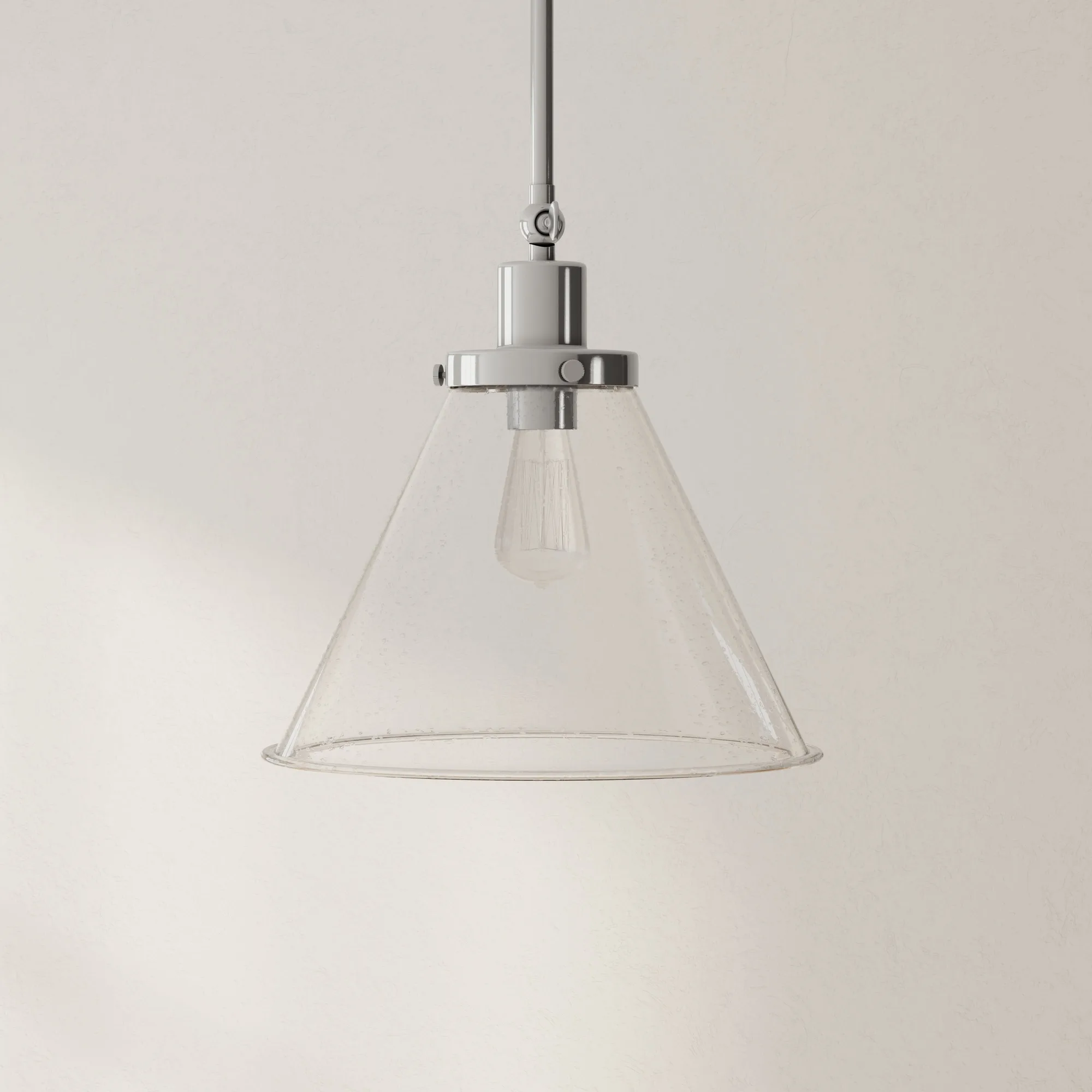 Hinton Collection One-Light Seeded Glass Hanging Pendant
