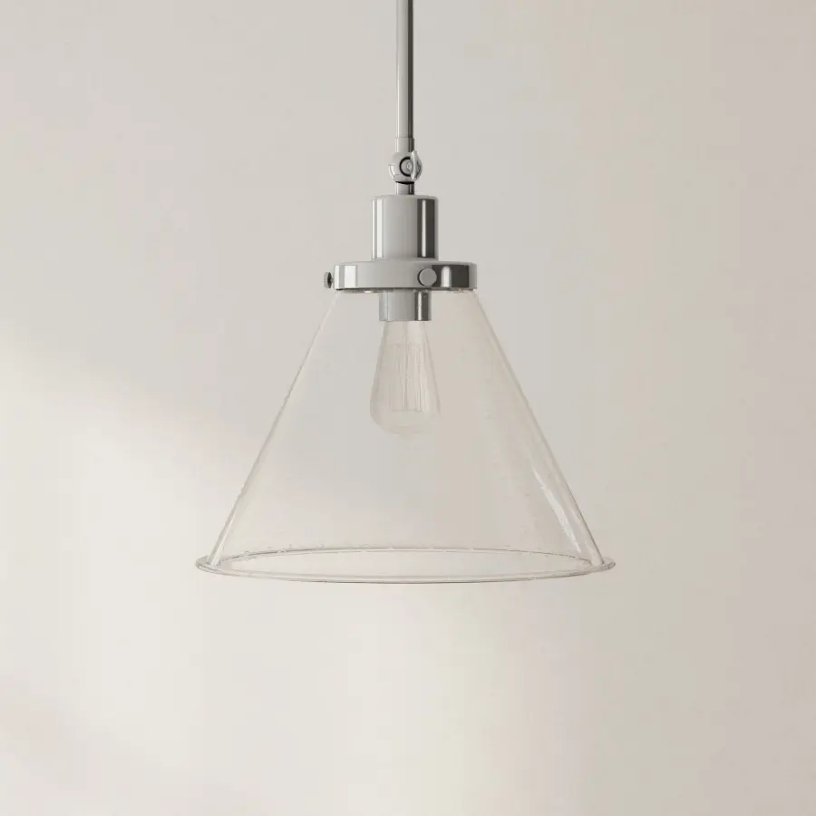 Hinton Collection One-Light Seeded Glass Hanging Pendant - Image 1