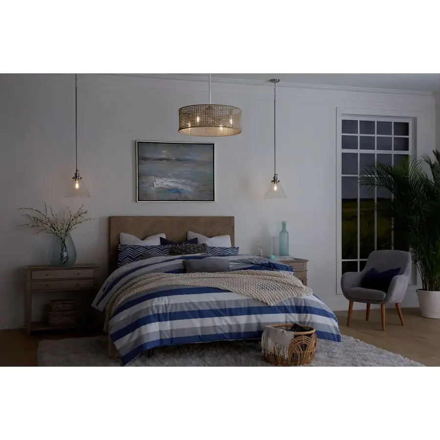 Hinton Collection One-Light Seeded Glass Hanging Pendant - Image 7