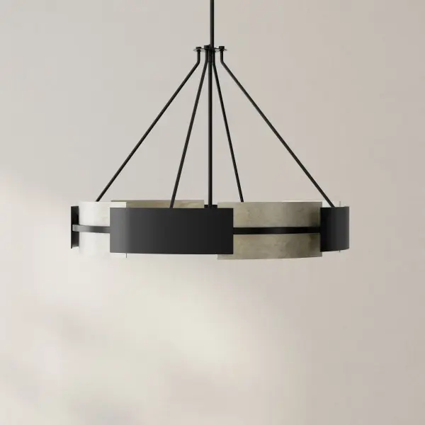 Bold Industrial Statement Piece with Six-Light Drama - Image 1