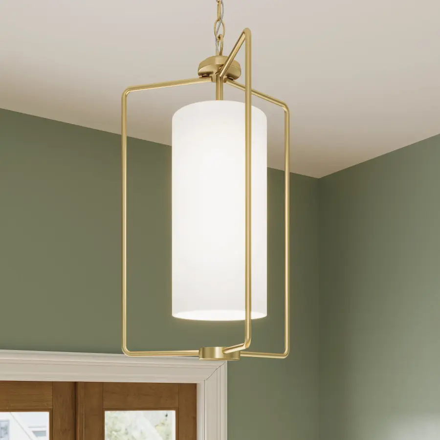 Merry Collection One-Light Etched Glass Foyer Pendant - Image 5