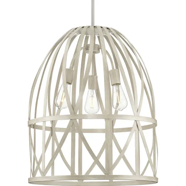 The Chastain pendant combines bleached oak basketweave texture with three-light functionality, creating a perfect blend of coastal charm and farmhouse appeal. Its natural materials and neutral finish make it versatile across design styles.