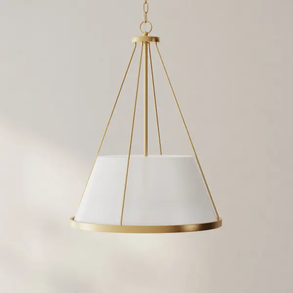 The Saffert Collection combines industrial charm with refined traditional elements in a versatile three-light pendant. Its brushed nickel finish and clean lines make it adaptable to various interior styles while providing ample illumination.