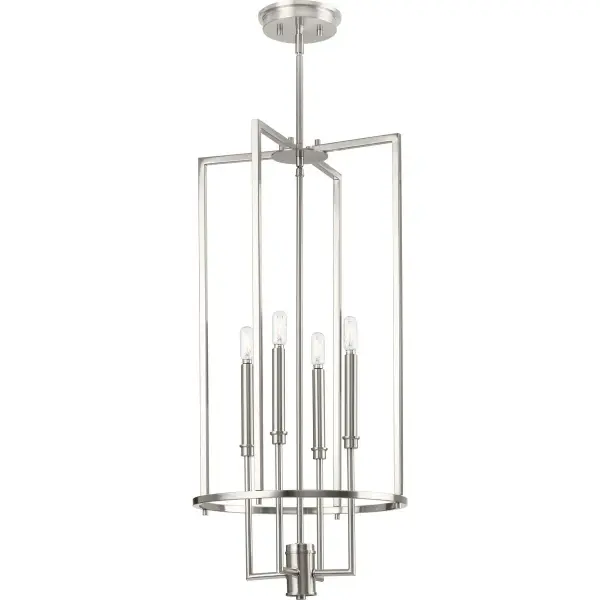 The Elara Collection brings sophisticated transitional style with its four-light design and brushed nickel finish. Ideal for foyers and dining rooms, this chandelier balances traditional elegance with contemporary clean lines.