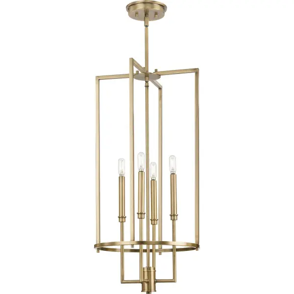 The Elara Collection brings sophisticated transitional style with its four-light design and brushed nickel finish. Ideal for foyers and dining rooms, this chandelier balances traditional elegance with contemporary clean lines. - alternate view