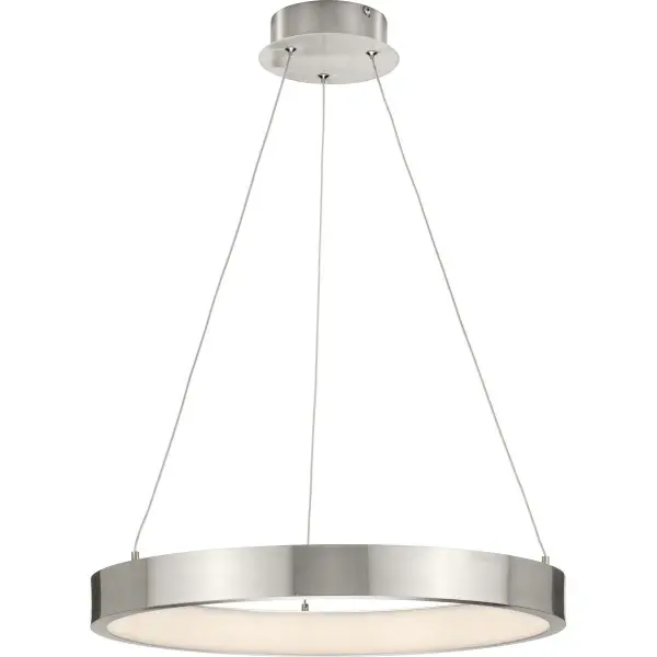 The Inverse LED Collection Pendant combines modern aesthetics with energy-efficient LED technology. Its brushed nickel finish and contemporary design make it versatile for residential spaces, while JA8 and Title 24 compliance ensure California energy standards are met. - alternate view