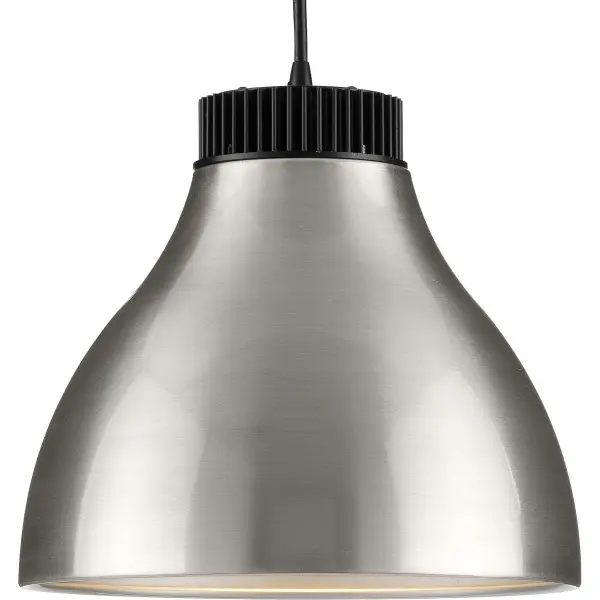 The Radian LED pendant combines modern design with energy efficiency, featuring integrated LED technology and a sleek brushed nickel finish. Perfect for kitchen islands and dining areas, this fixture delivers reliable illumination.