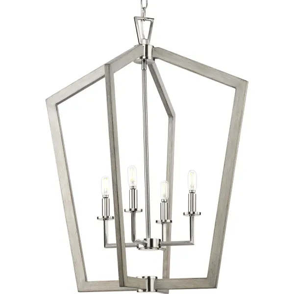Stunning Four-Light Foyer Statement Piece with Coastal Farmhouse Charm - Image 2