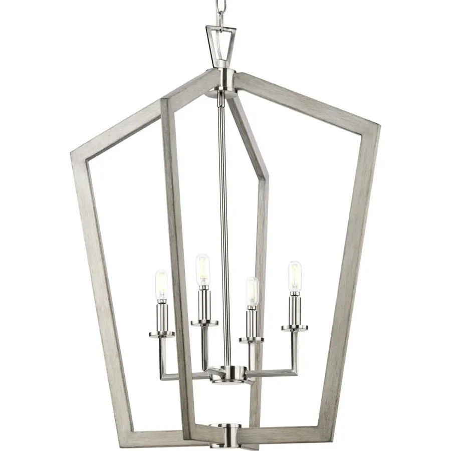 Stunning Four-Light Foyer Statement Piece with Coastal Farmhouse Charm - Image 2