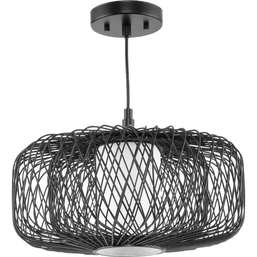 Cordova Medium One-Light Pendant in Natural Rattan - Image 2