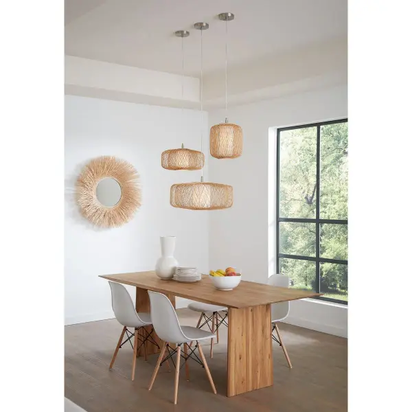 Cordova Medium One-Light Pendant in Natural Rattan - Image 3