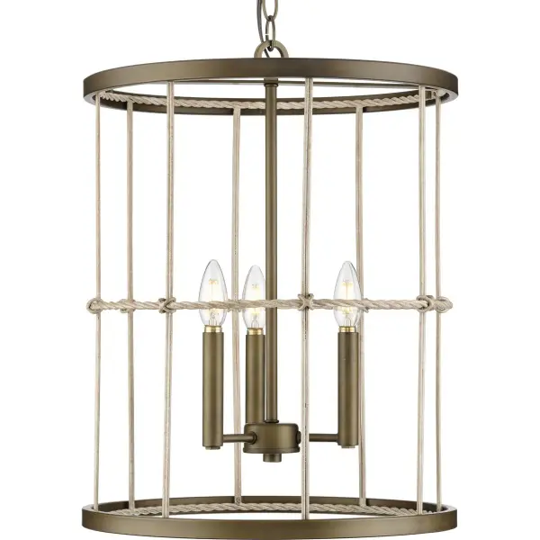 Elegant Transitional Pendant with Coastal-Inspired Aged Brass Finish - Image 1