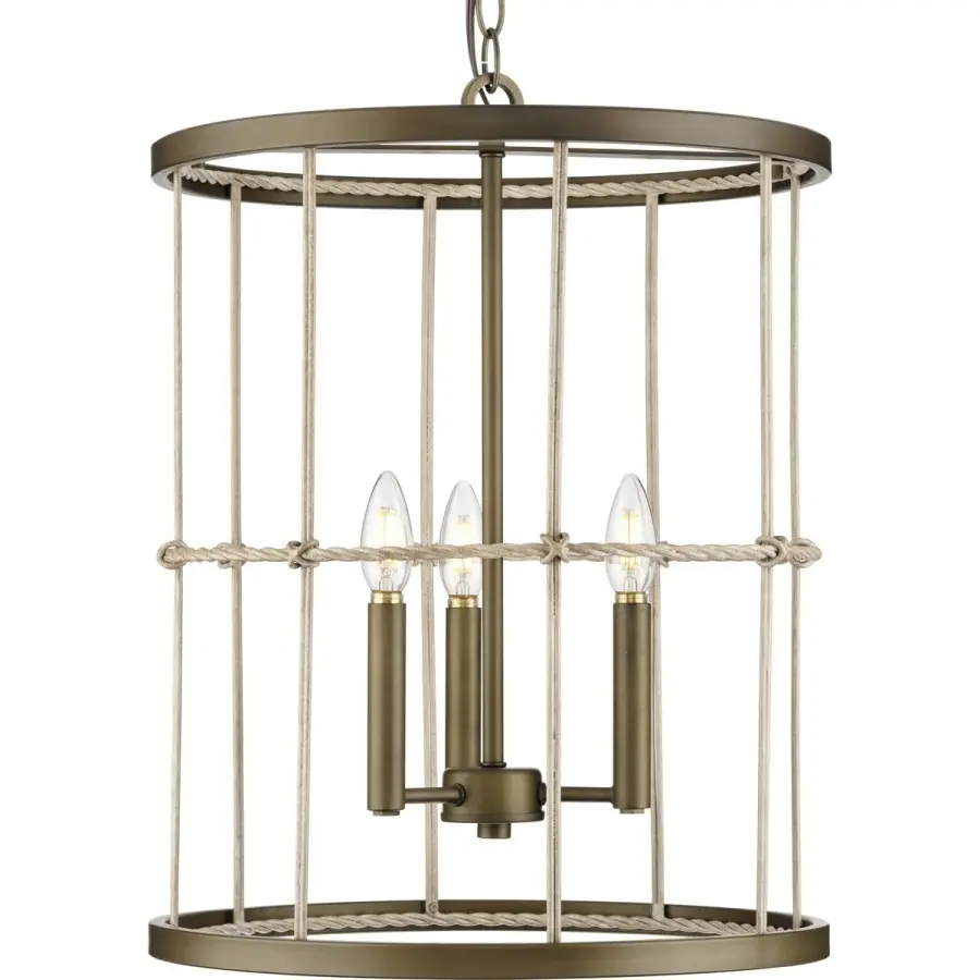 Elegant Transitional Pendant with Coastal-Inspired Aged Brass Finish - Image 1
