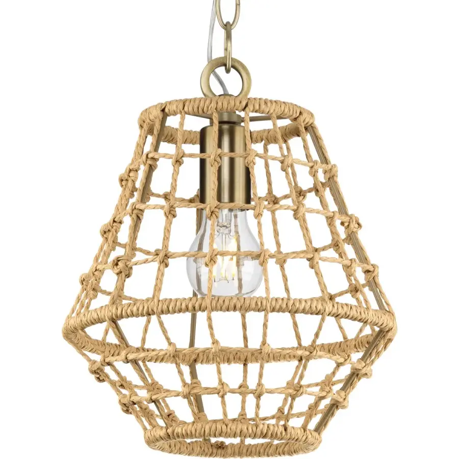 Laila One-Light Pendant with Woven Jute Accent - Image 1